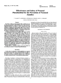 Effectiveness and Safety of Prenatal Phenobarbital for the Prevention of Neonatal Jaundice