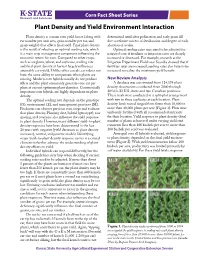 MF3389 Plant Density and Yield Environment Interaction