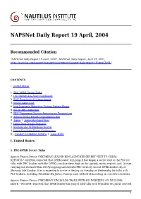 Napsnet Daily Report 19 April, 2004