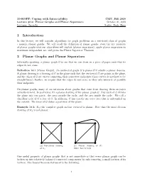 1 Introduction 2 Planar Graphs and Planar Separators