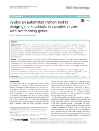 An Automated Python Tool to Design Gene Knockouts in Complex Viruses with Overlapping Genes Louis J