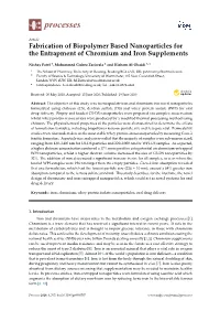 Fabrication of Biopolymer Based Nanoparticles for the Entrapment of Chromium and Iron Supplements