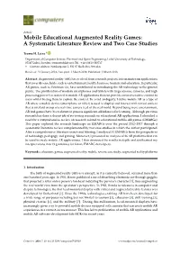 Mobile Educational Augmented Reality Games: a Systematic Literature Review and Two Case Studies