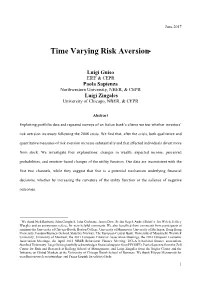 Time Varying Risk Aversion∗