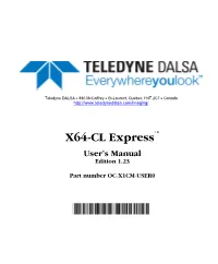 X64-CL Express User's Manual Contents • I