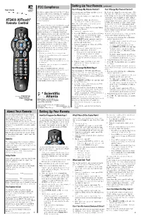 AT2400 Alltouch® Remote Control How Do I Program the Mode Keys? What If None of the Codes Work? the Same Time, Regardless of the Current Mode