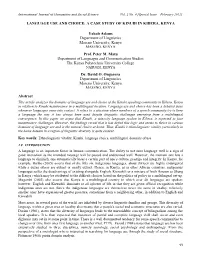 Language Use and Choice: a Case Study of Kinubi in Kibera, Kenya