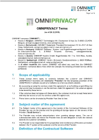 OMNIPRIVACY Terms (As of 26.12.2018)