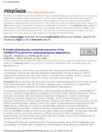 PDF (Double-Blind Placebo-Controlled Evaluation of the PROMETA Protocol for Methamphetamine Dependence)