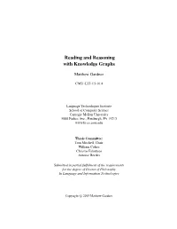 Reading and Reasoning with Knowledge Graphs
