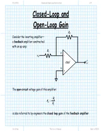 Closed-Loop and Open-Loop Gain