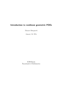 Introduction to Nonlinear Geometric Pdes
