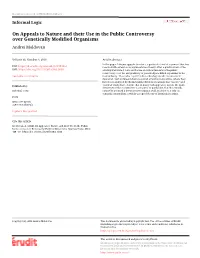 On Appeals to Nature and Their Use in the Public Controversy Over Genetically Modified Organisms Andrei Moldovan