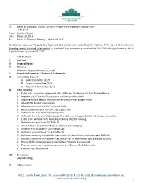 Board of Directors; Greater Syracuse Property Development Corporation