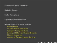 Fundamental Stellar Parameters Radiative Transfer Stellar
