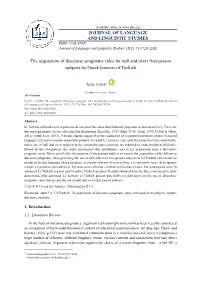 JOURNAL of LANGUAGE and LINGUISTIC STUDIES The