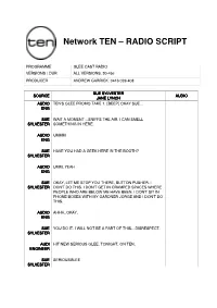 Network TEN – RADIO SCRIPT