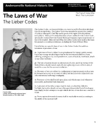 The Laws of War Mock Trial Curriculum the Lieber Codes