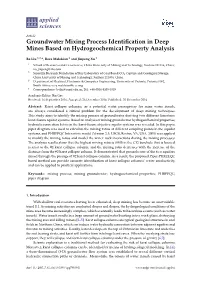 Groundwater Mixing Process Identification in Deep Mines Based