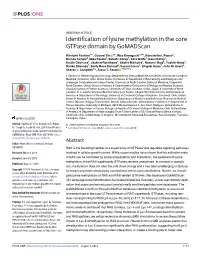 Identification of Lysine Methylation in the Core Gtpase Domain by Gomadscan