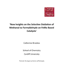 'New Insights on the Selective Oxidation of Methanol to Formaldehyde on Femo Based Catalysts'