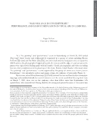 Performance and Its Documentation in Visual Art in Cambodia