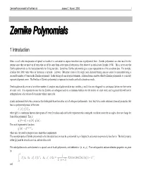 Zernike Polynomials