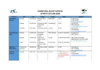 Ageing Well in East Lothian Activity List (Jan 2020)