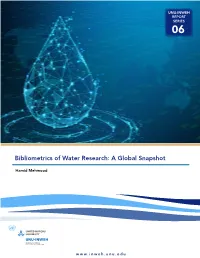 Bibliometrics of Water Research: a Global Snapshot