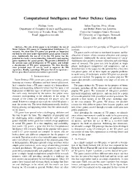 Computational Intelligence and Tower Defence Games