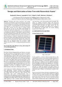“Design and Fabrication of Solar Tree with Photovoltaic Panels”