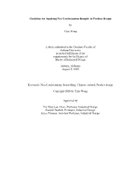Guideline for Applying Neo Confucianism Thought in Product Design