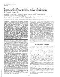 Human -Endosulfine, a Possible Regulator of Sulfonylurea- Sensitive KATP Channel: Molecular Cloning, Expression and Biological P
