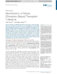 Mechanisms of Mixed Chimerism-Based Transplant Tolerance