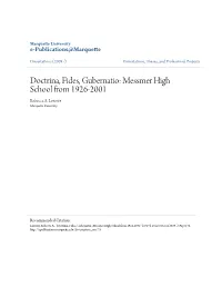 Messmer High School from 1926-2001 Rebecca A