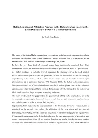 Myths, Legends, and Affiliation Practices in the Italian Mafioso Imagery: the Local Dimension of Power of a Global Phenomenon