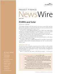 PURPA and Solar by Robert Shapiro, in Washington
