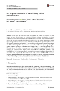 Site Response Estimation at Mirandola by Virtual Reference Station