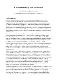 A Review of Fuzzing Tools and Methods 1 Introduction