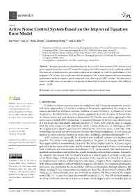 Active Noise Control System Based on the Improved Equation Error Model