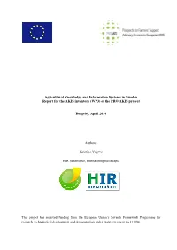 Agricultural Knowledge and Information Systems in Sweden Report for the AKIS Inventory (WP3) of the PRO AKIS Project Borgeby