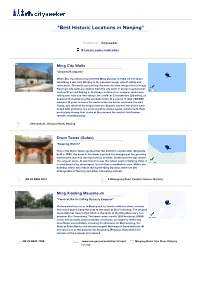 Best Historic Locations in Nanjing"