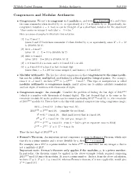 Congruences and Modular Arithmetic