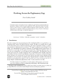Evolving Across the Explanatory Gap