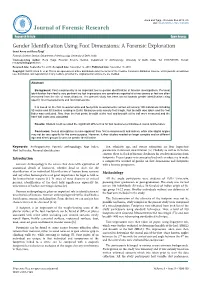 Gender Identification Using Foot Dimensions: a Forensic Exploration