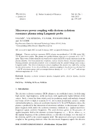 Microwave Power Coupling with Electron Cyclotron Resonance Plasma Using Langmuir Probe