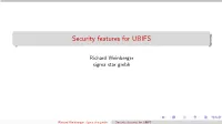 Security Features for UBIFS