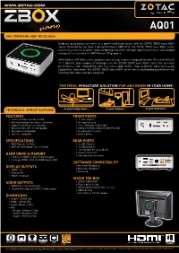 Technical Specifications Features Specifications