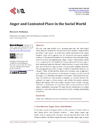 Anger and Contested Place in the Social World