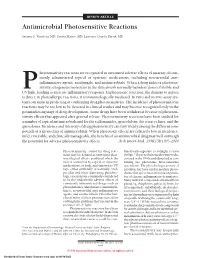 Antimicrobial Photosensitive Reactions